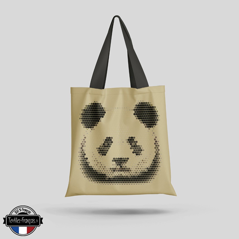 Tote Bag polygonal panda - textiles-francais.fr