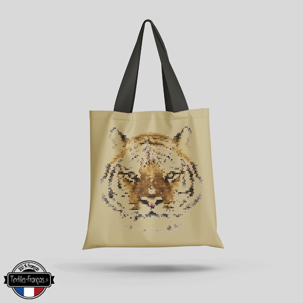 Tote Bag polygonal tigre - textiles-francais.fr