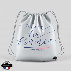 Sac à dos Vive la France blanc - textiles-francais.fr