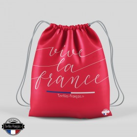 Sac à dos Vive la France rouge - textiles-francais.fr