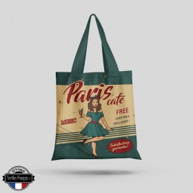 Tote Bag Paris café - textiles-francais.fr